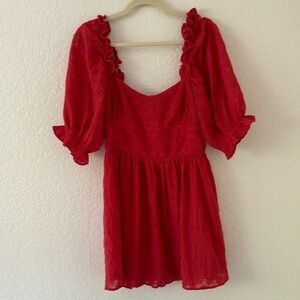 Lovers and Friends Asher Mini Dress in Tomato Red